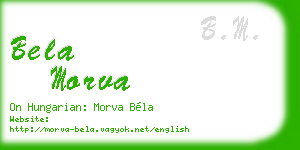 bela morva business card